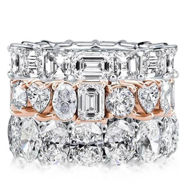

Unique Eternity Two Tone Stackable Band Set (19.95 CT. TW.), White