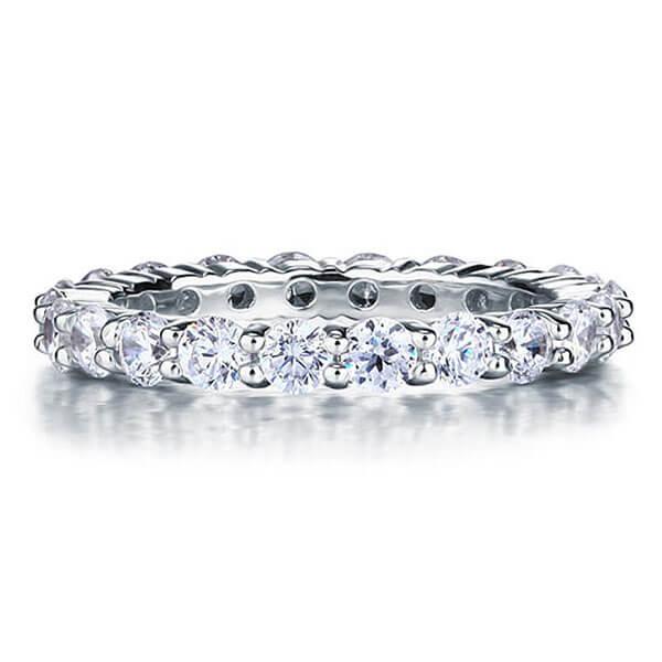 

Italo Round Cut Eternity Wedding Band Ring Affordable, White