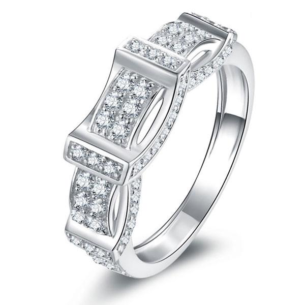 

Italo Interlocking Created White Sapphire Wedding Band