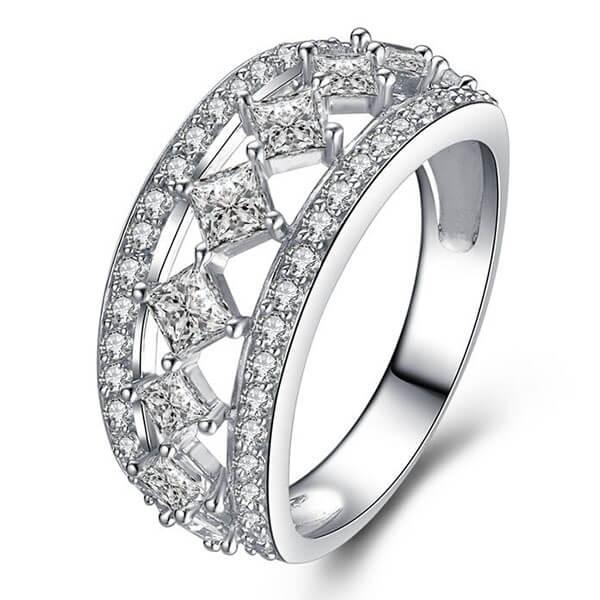 

Italo Shining Star Created White Sapphire Wedding Band