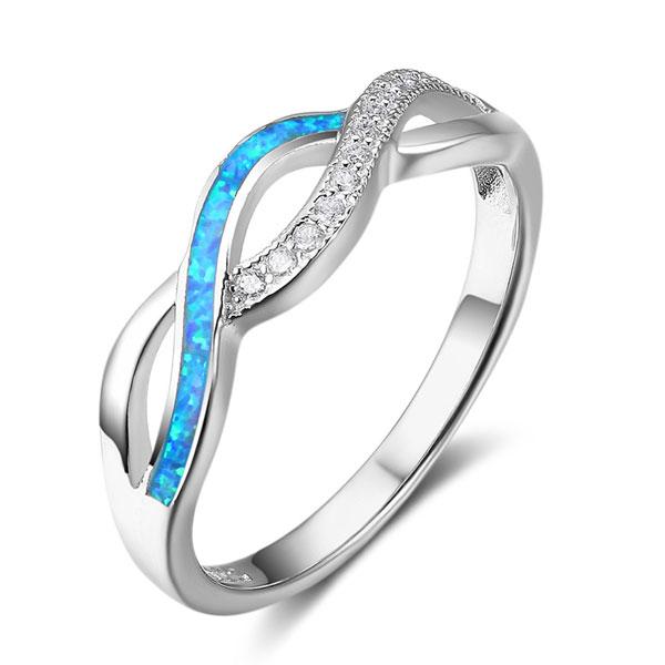 

Twist Created Opal Wedding Band, White