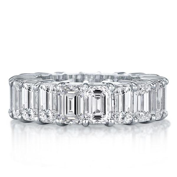 

Italo Emerald Cut Eternity Wedding Band Ring Affordable, White