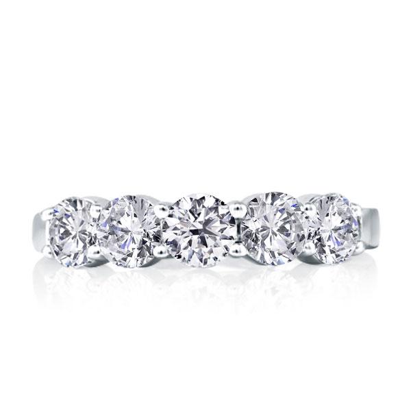 

Italo Five Stone Created White Sapphire Wedding Band