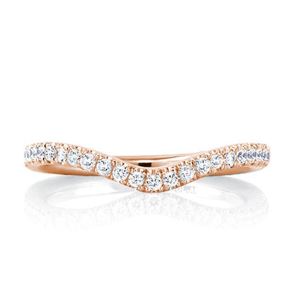 

Italo Chevron Wedding Band Rose Gold Stacking Ring Affordable, White