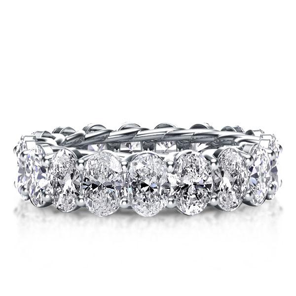 

Italo Oval Cut Band Ring Eternity Wedding Band For Women, White