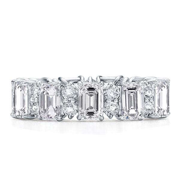 Italo Emerald Eternity Created White Sapphire Wedding Band