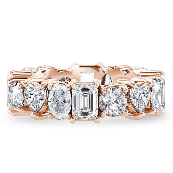 

Rose Gold Unique Eternity Wedding Band, White