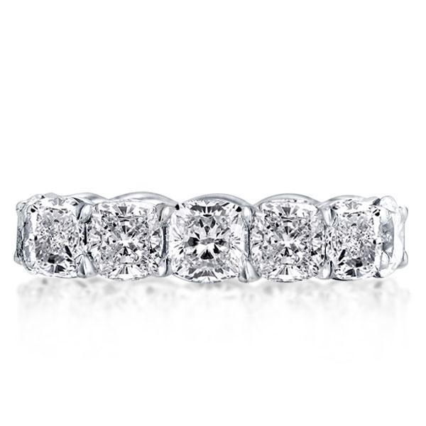 

Cushion U Prong Eternity Wedding Band, White