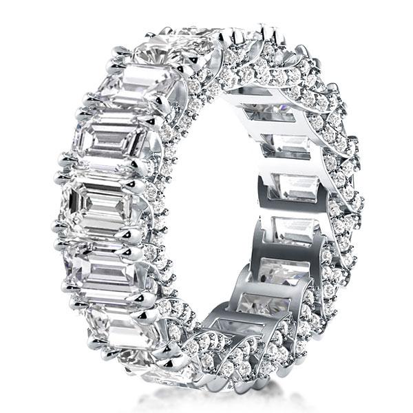 

Italo Eternity Band Emerald Cut Wedding Band For Women, White