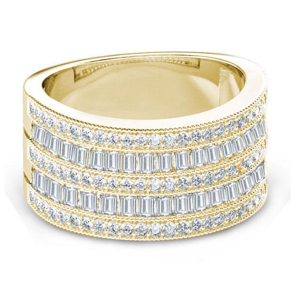 

Golden Art Deco Wedding Band (4.22 CT. TW.), White