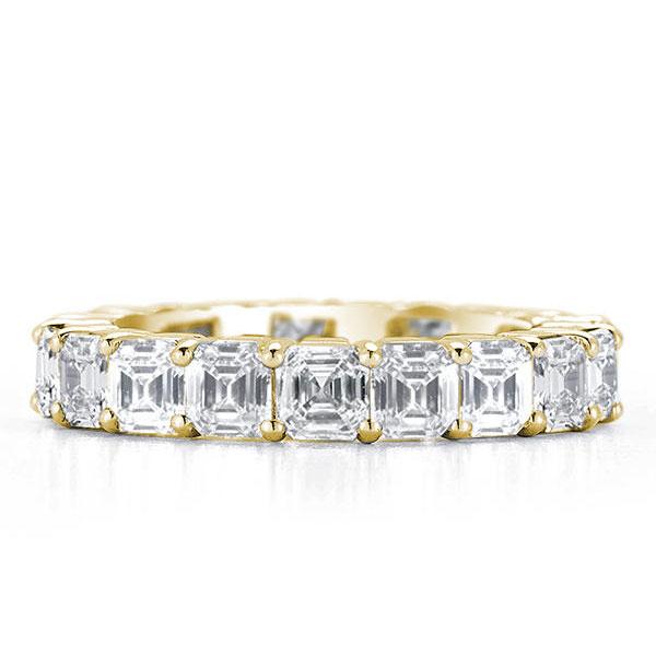 

Golden Eternity Asscher Wedding Band, White