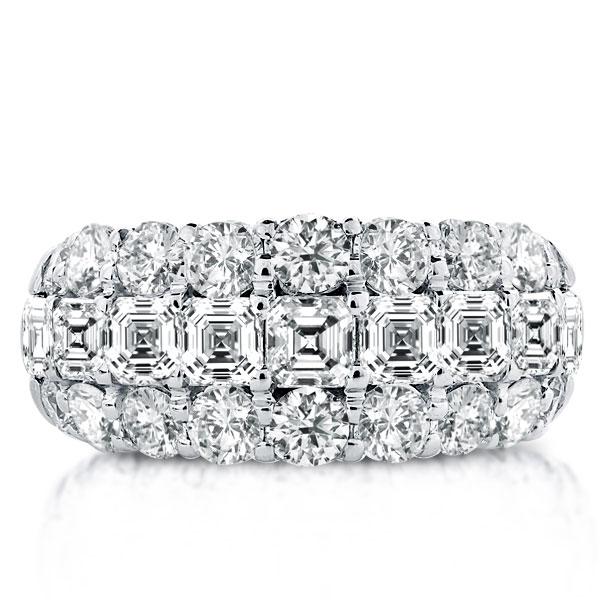 

Italo Triple Row Created White Sapphire Wedding Band
