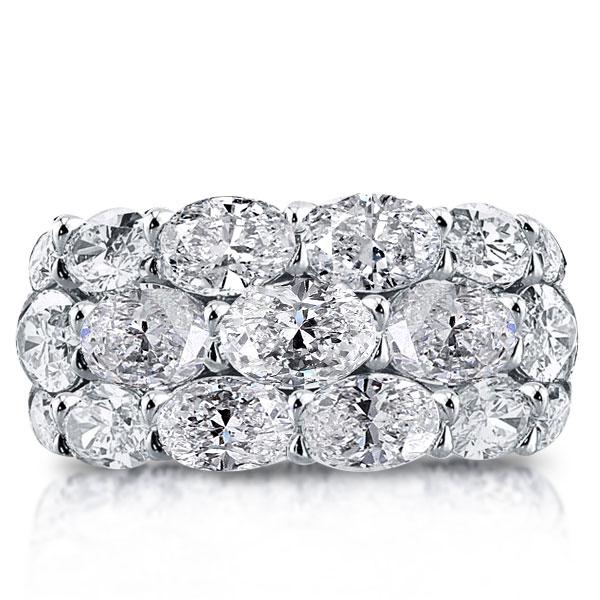 

Triple Row Oval Eternity Wedding Band, White