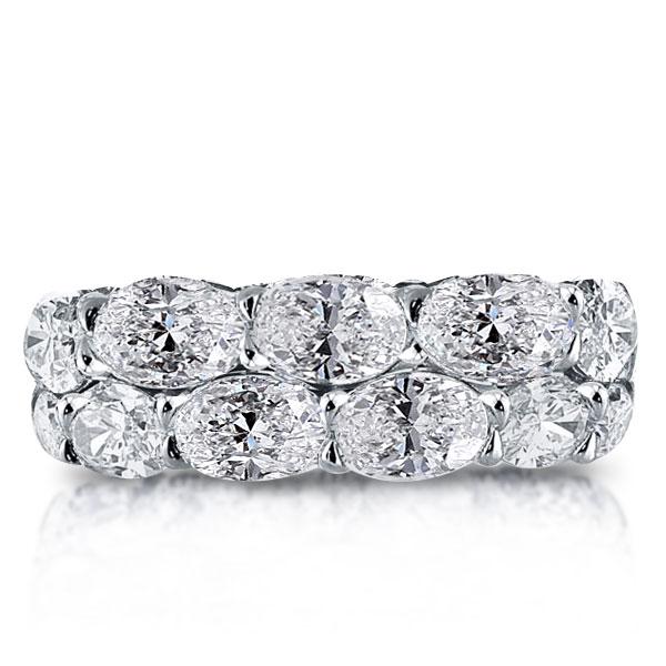 

Double Row Oval Eternity Wedding Band, White