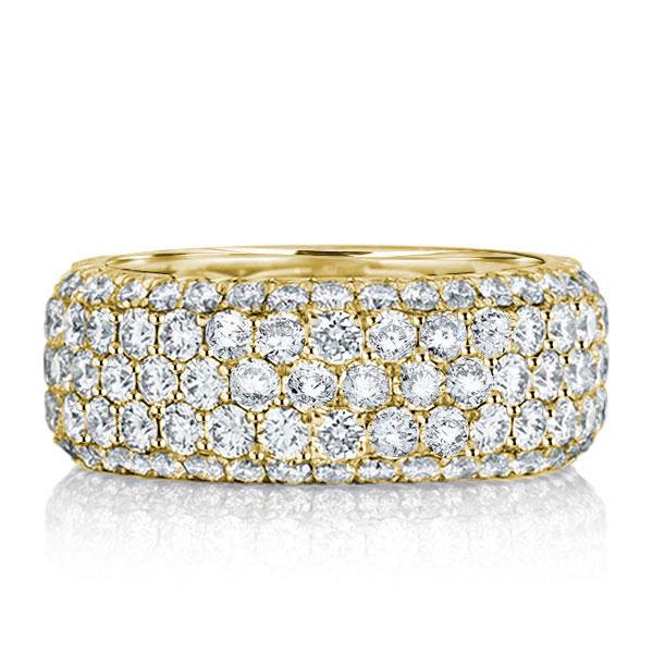 

Golden Micro Pave Five Row Eternity Wedding Band(2.75 CT. TW.), White