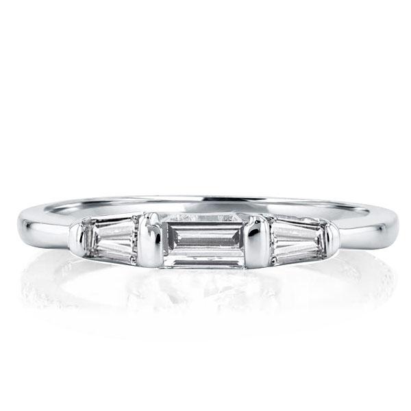 

Italo Three Stone Baguette Created White Sapphire Wedding Band