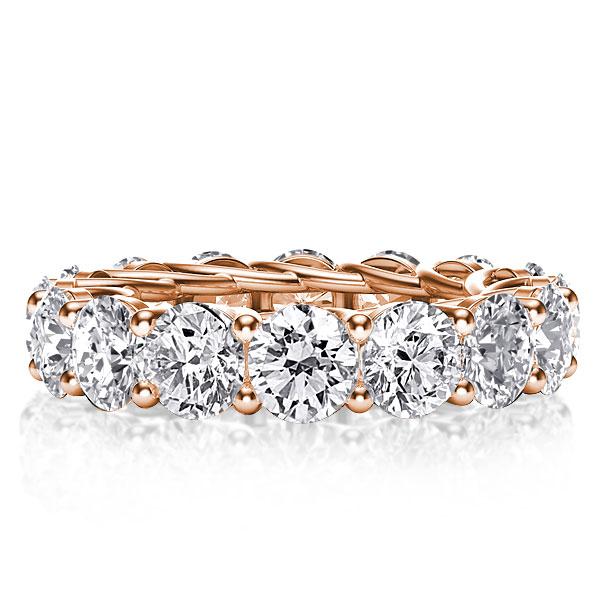

Rose Gold Round Eternity Created White Sapphire Wedding Band