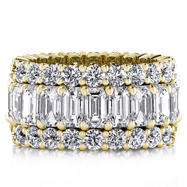 

Italo Golden Triple Row Created White Sapphire Wedding Band