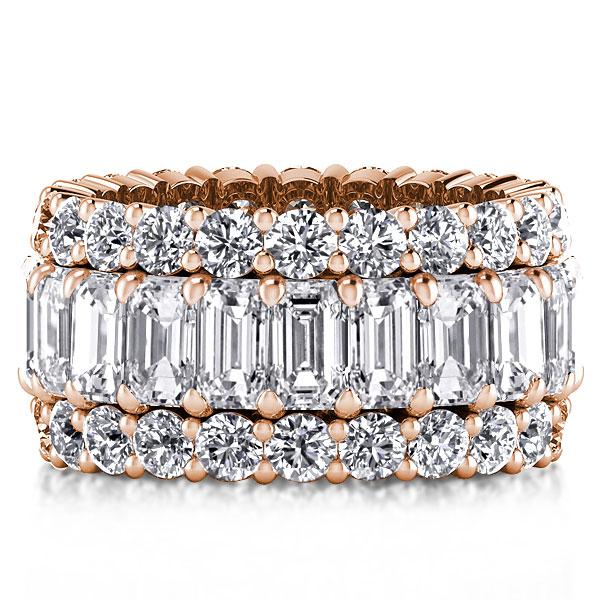 

Italo Rose Gold Triple Row Created White Sapphire Wedding Band