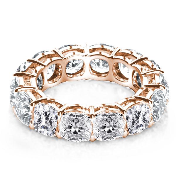 

Rose Gold Cushion Eterntiy Wedding Band, White