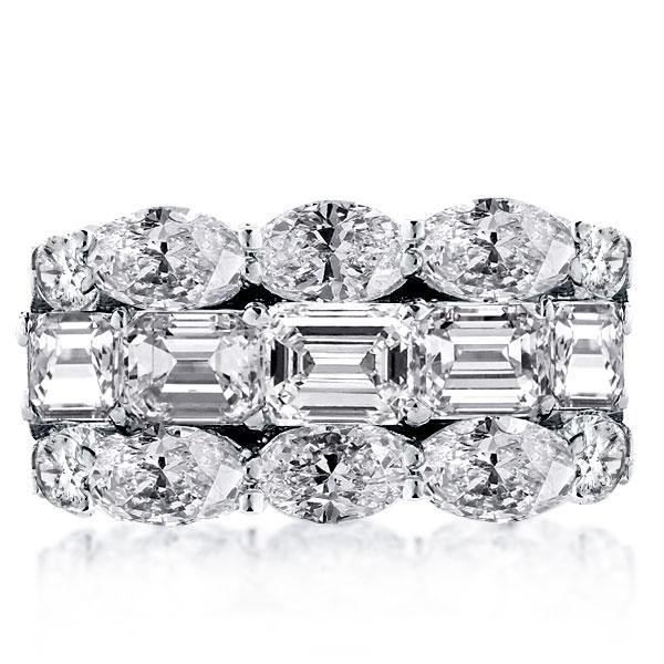 

Triple Row Created White Sapphire Wedding Band