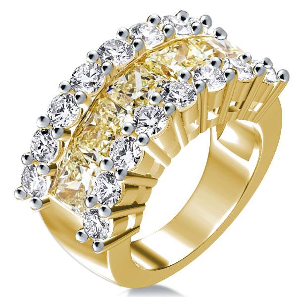 

Triple Row Two Tone Created Topaz Wedding Band, White