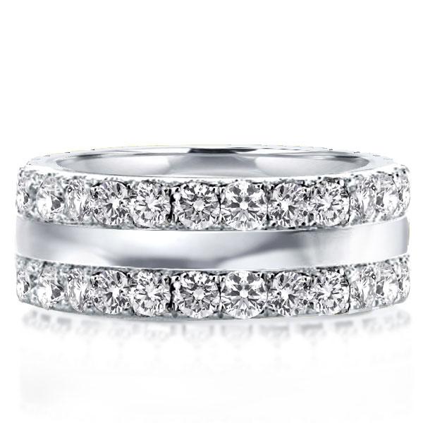 

Italo Triple Row Created White Sapphire Wedding Band