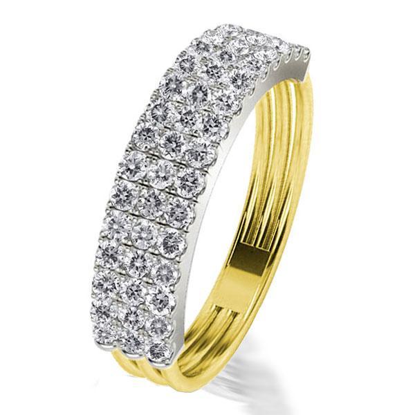 

Two Tone Triple Row Created White Sapphire Wedding Band