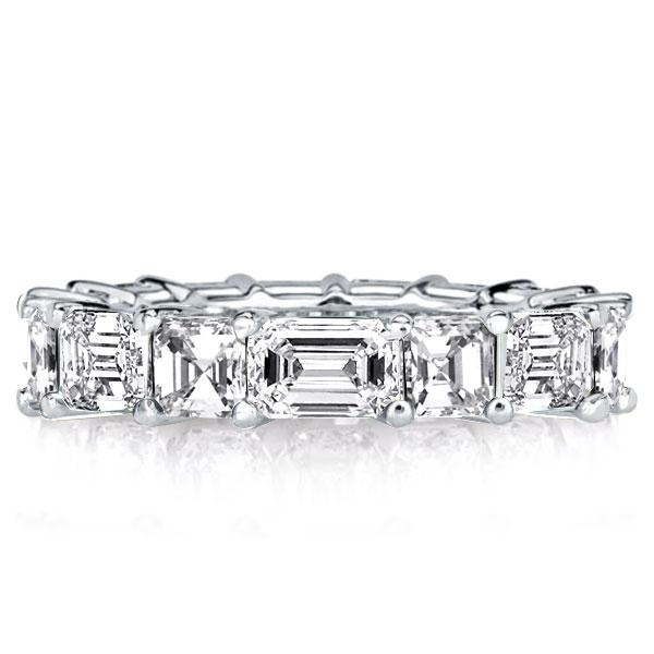 

Emerald & Asscher Eternity Wedding Band (5.95 CT. TW.), White