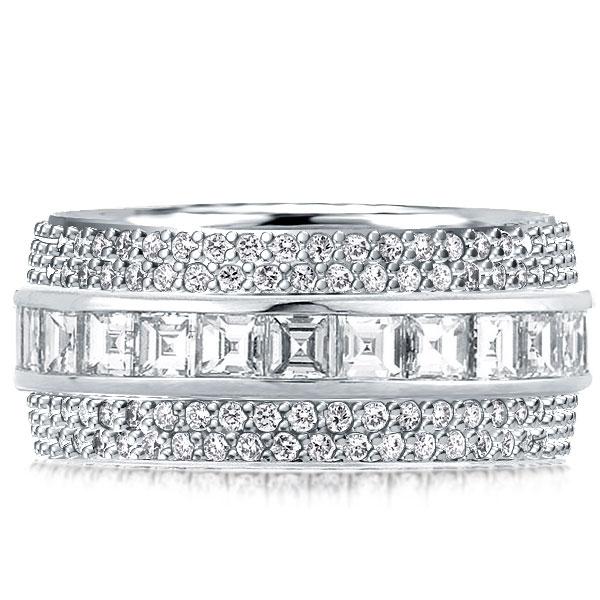 

Multi Row Eternity Asscher Wedding Band(4.55 CT. TW.), White