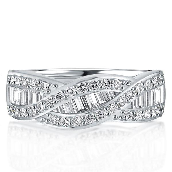 

Twist Baguette Created White Sapphire Wedding Band(2.75 CT. TW)