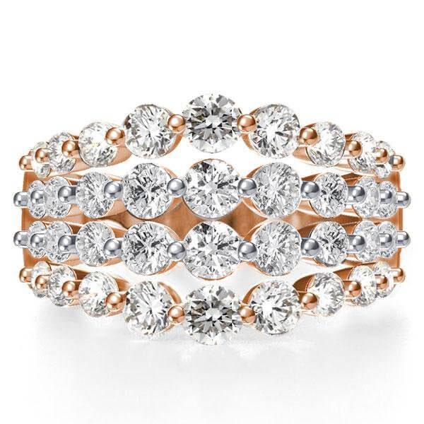 

Two Tone Four-row Wedding Band(6.05 CT. TW.), White