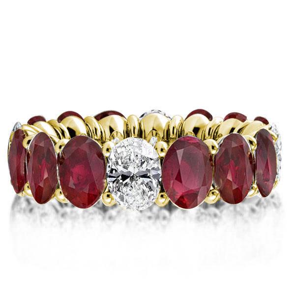 

Golden Oval Eternity Created Garnet Wedding Band(5.65 CT. TW.), White