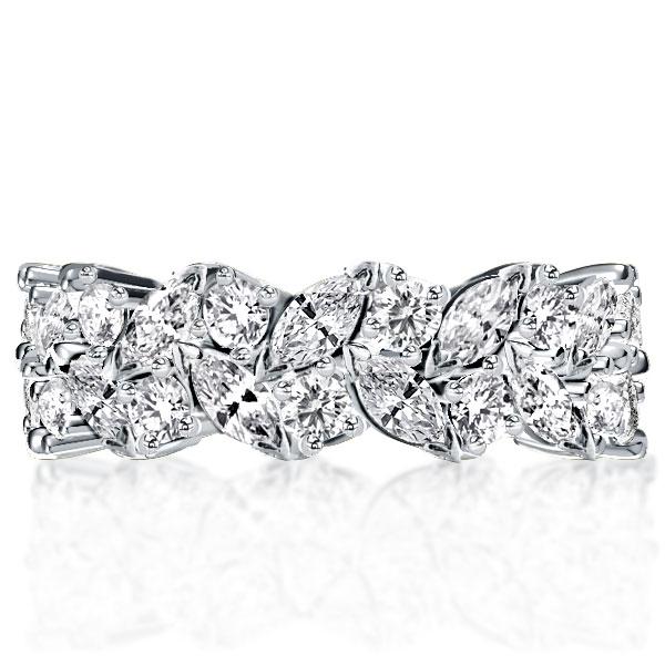 

Italo Eternity Wedding Band For Women Leaf Wedding Band, White