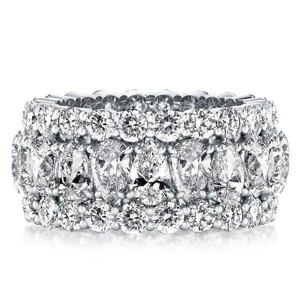 

Triple Row Pear Wedding Band(7.95 CT. TW.), White