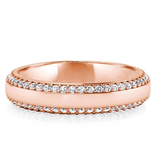 

Triple Row Rose Gold Wedding Band(0.48 CT. TW.), White