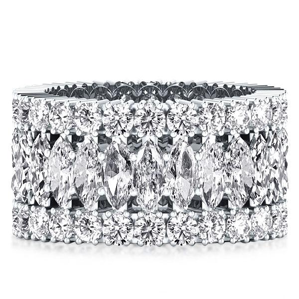 

Triple Row Marquise Eterntiy Wedding Band(7.95 CT. TW.), White