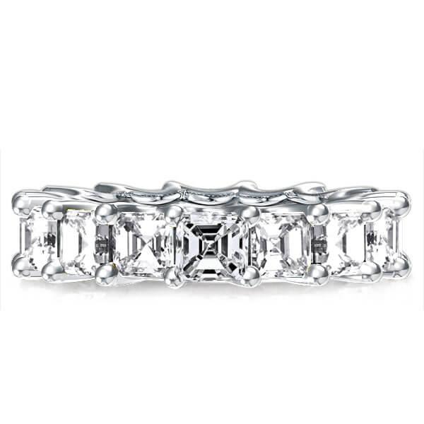 

Eternity Crescent Asscher Design Round Wedding Band (1.60CT. TW.), White