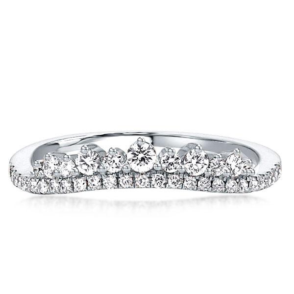 

Crown Design Chevron Wedding Band(2.15 CT. TW.), White