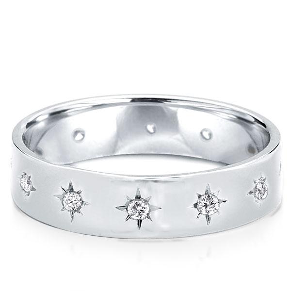 

Star Setting Women's Wedding Band, White