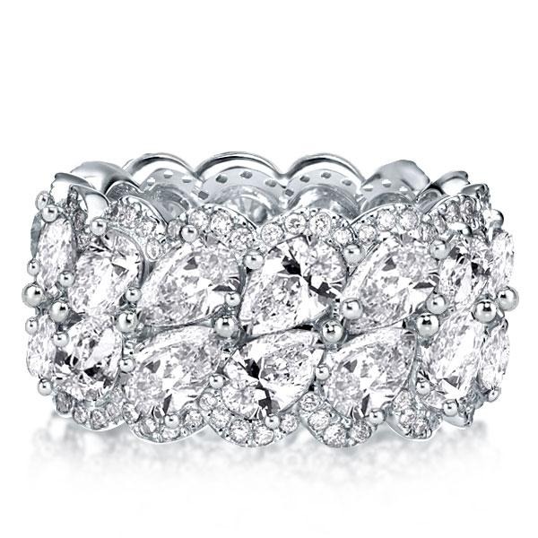 

Italo Wide Band Ring For Ladies Eternity Band Silver Cocktail Rings For Women, White