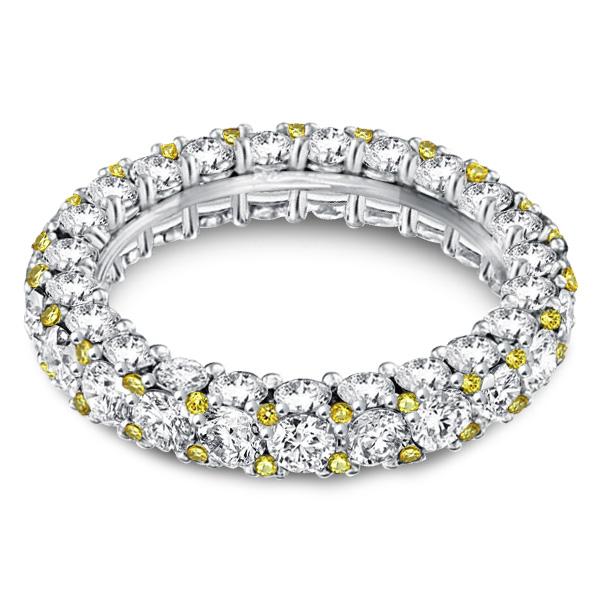 

Classic Eternity Yellow Round Cut Wedding Band, White