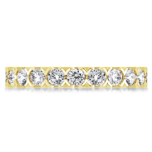 

Golden Eternity Round Wedding Band, White