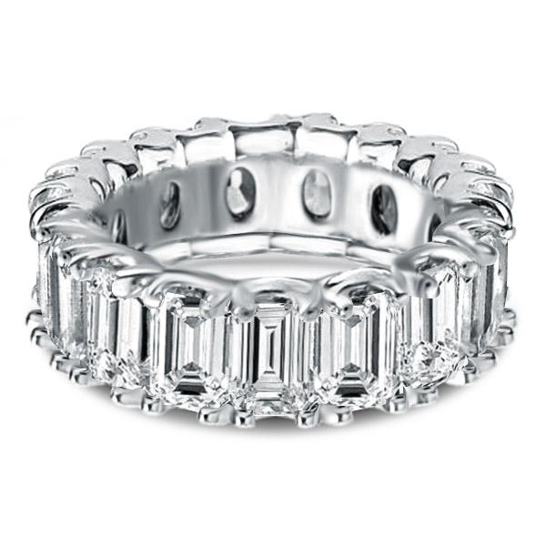 

Classic Eternity Emerald Wedding Band, White