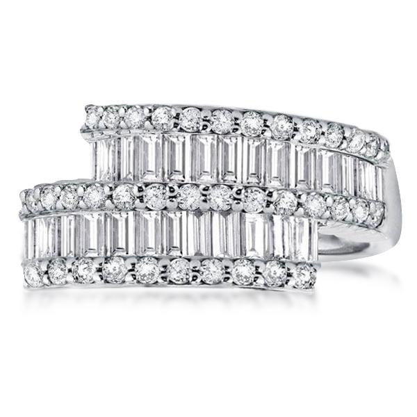 

Art Deco Baguette Cut Wedding Band, White