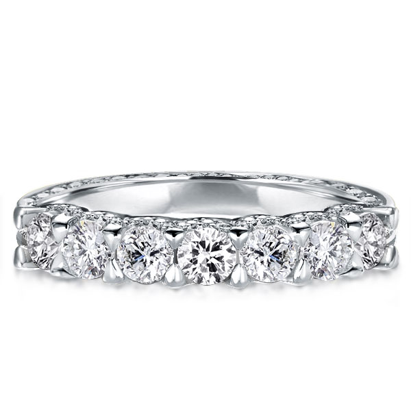 

Italo Created White Sapphire Half Eternity Wedding Band For Women