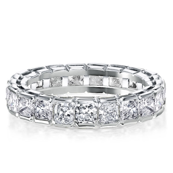 

Bezel Setting Radiant Eternity Wedding Band, White