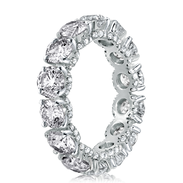 

Crown Design Eternity Wedding Band, White