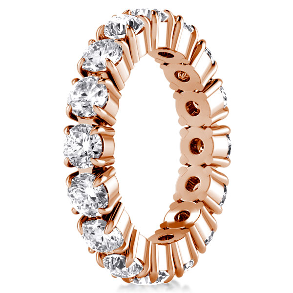 

Rose Gold Round Cut Eternity Wedding Band, White
