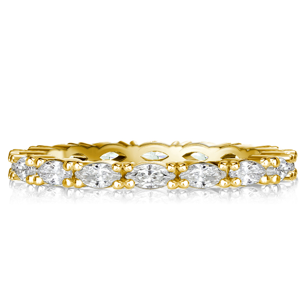 

Golden Marquise Cut Eternity Wedding Band, White